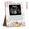Hatzelou Classic Winnie Baby Shower Sign Picture Frame, A Message From The Bump Sonogram Picture Frame, Floral Butterfly Decor G