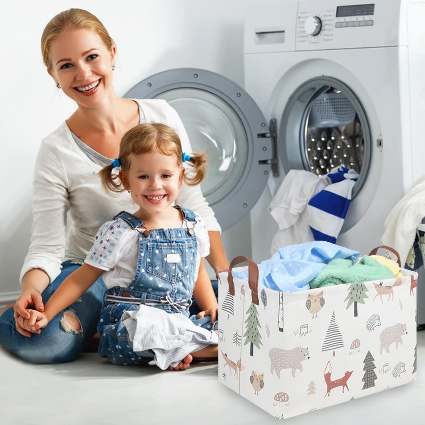 Fxolcshe Rectangular Animals Basket,Waterproof Storage Bin For Bedroom,Nursery Hamper,Empty Cute Storage Bin Organizer,Animal St