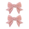 Yanjie Red Hair Bows Clips Red Velvet Bows Pink Hair Clips Girls Pink Alligator Barrettes Clips Velvet Ribbon Hair Accessories