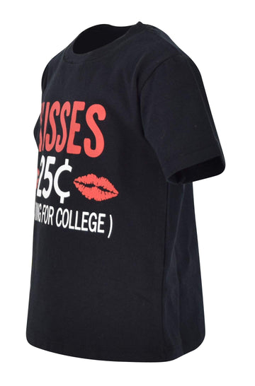 Unique Baby Boys Toddler 25 Cent Kisses Valentines Day Shirt Outfit (10 Years) Black