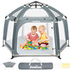 Zooawa Pop Up Playpen For Baby, Portable Playpen For Babies And Toddlers With Removable Sun-Shades& 2 Side Uv Covers, Lightweigh
