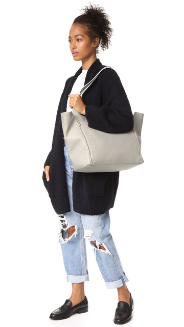 Rosie Pope Diaper Bag, Sloane Tote, Grey/White
