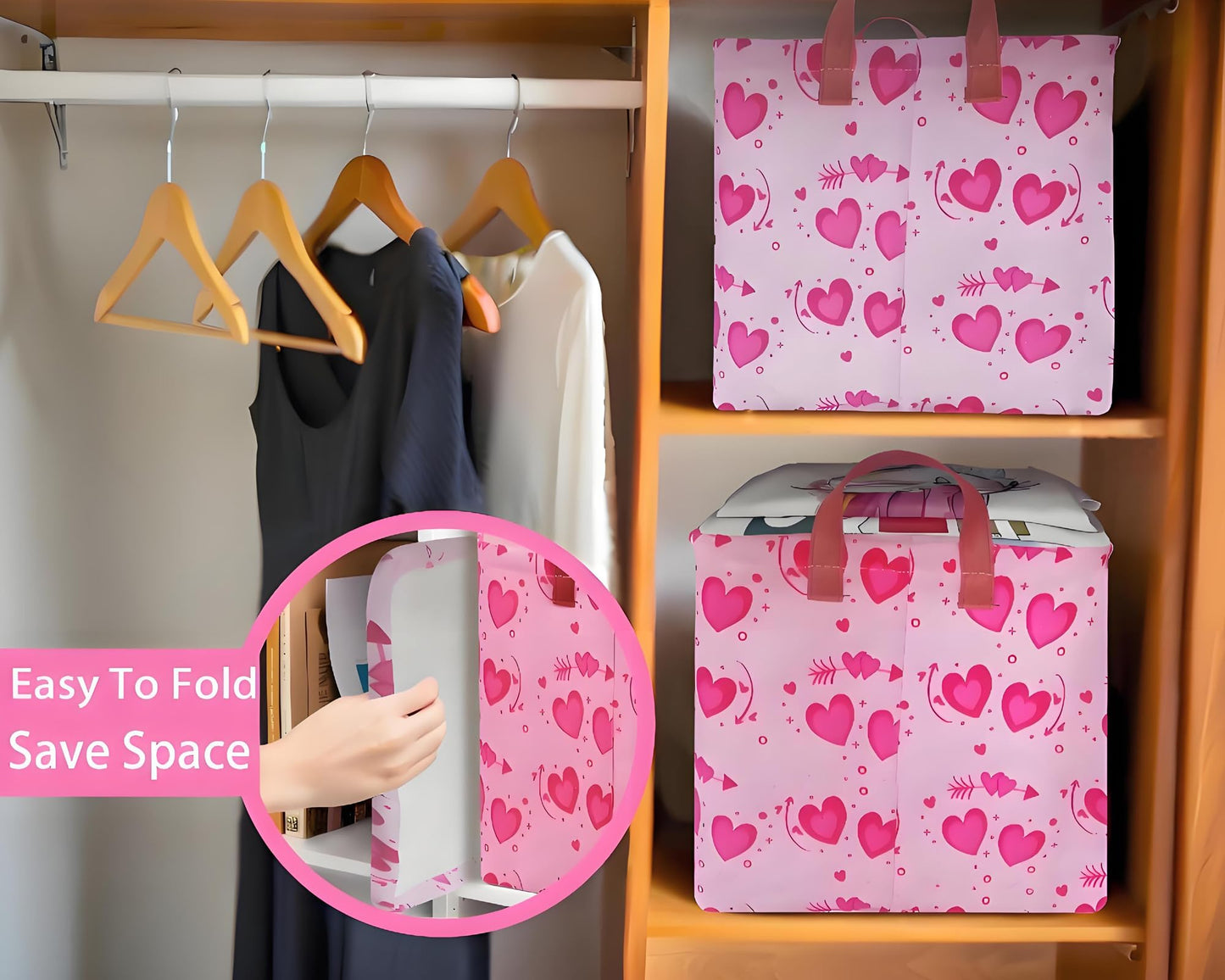 Boohit Personalized Easter Baskets For Kids Large Girl Foldable Storage Box For Gifts Kids Empty Storage Bins Rectangular Toy Or