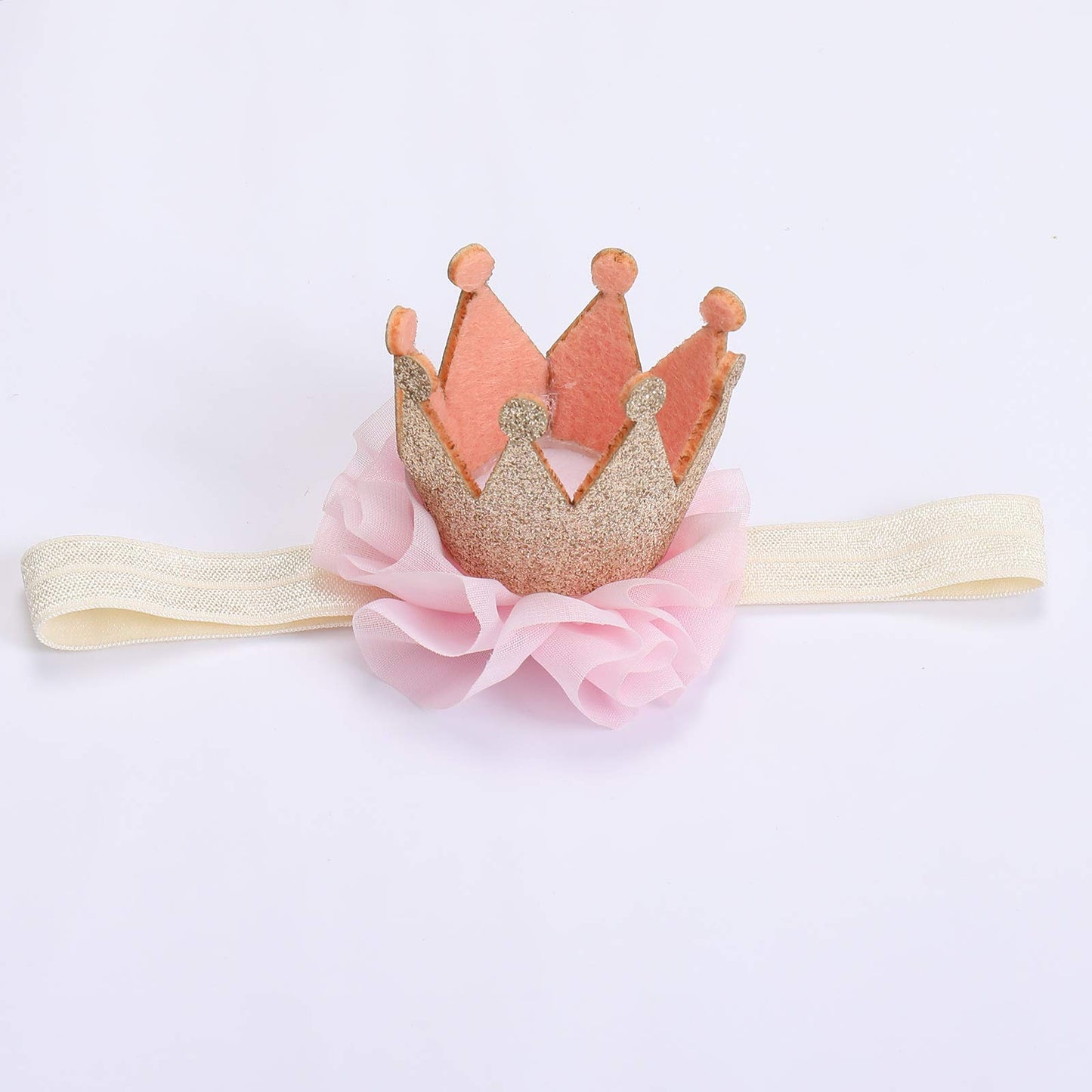 My 1/2 1St Birthday Outfit Baby Girls Shiny Crown Romper + Ruffle Tulle Skirt + Sequins Crown Flower Headband Glitter Party Dres