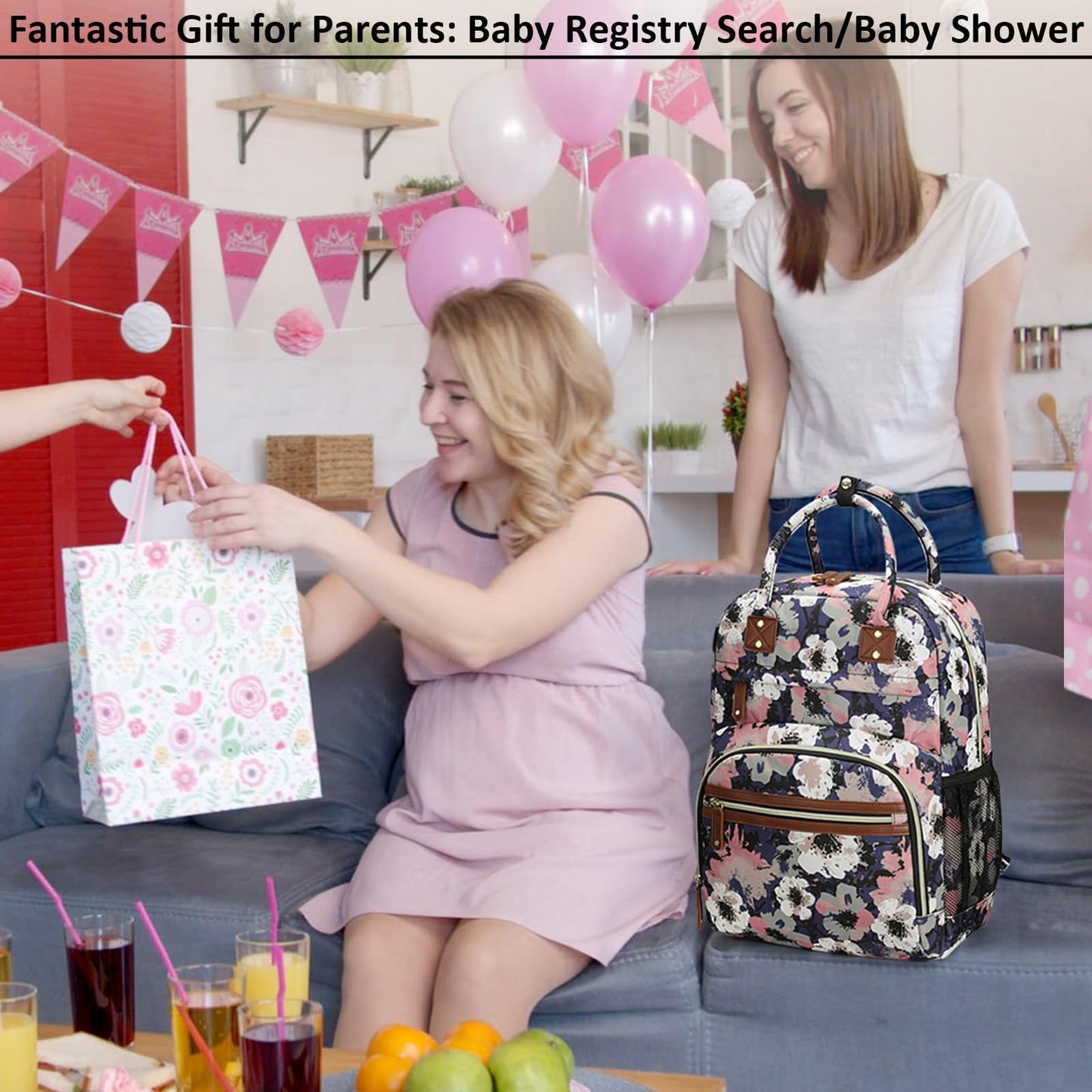 Diaper Bag Backpack Tote For Women Large Capacity, Multifunctional Waterproof Baby Bag With Insulated Pockets For Baby Girl Boy
