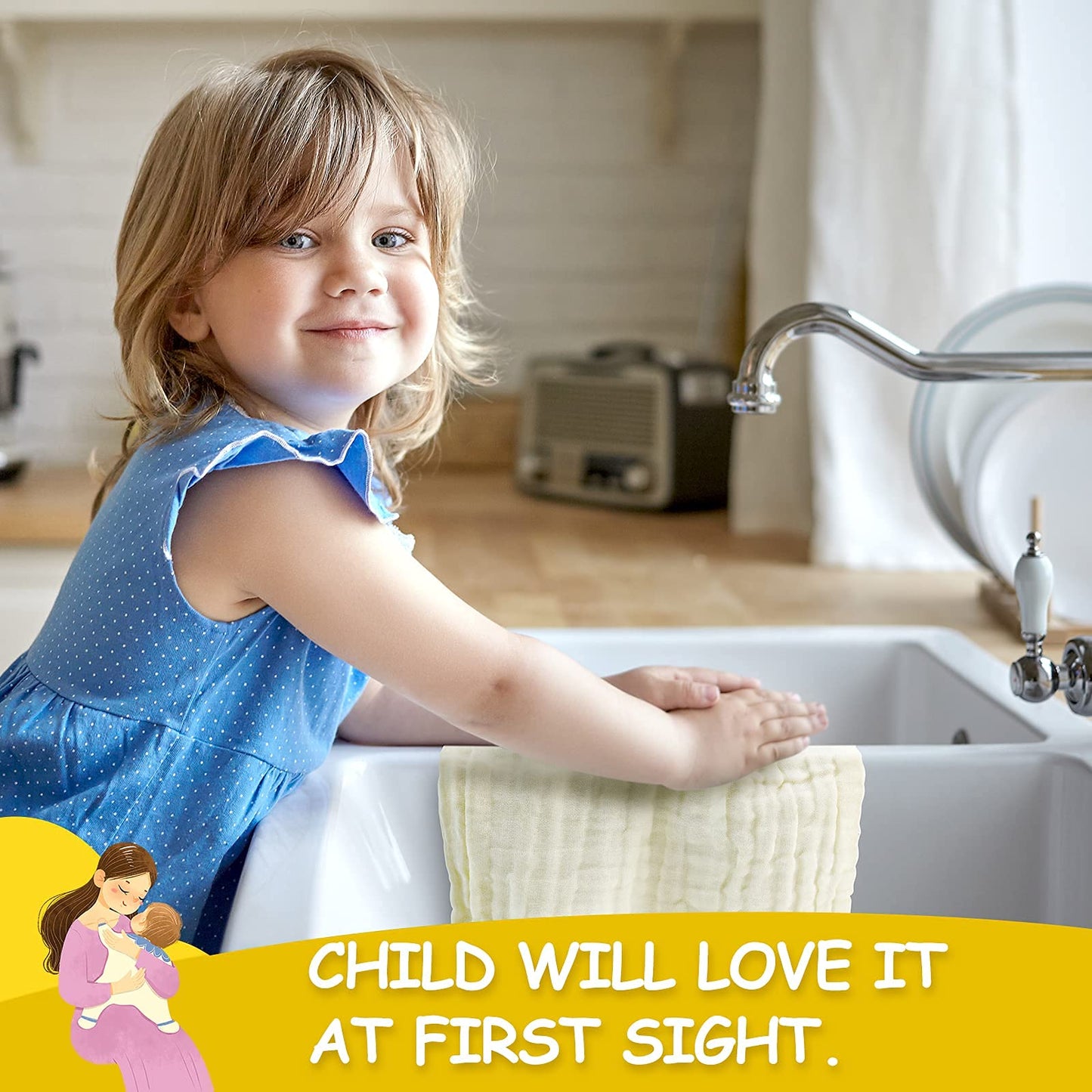 Baby Washcloths - Natural Cotton Baby Wipes - Soft Newborn Face Towel And Washcloth For Sensitive Skin- Baby Registry As Shower