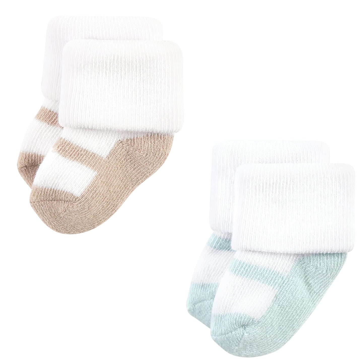 Hudson Baby Unisex Baby Cotton Rich Newborn And Terry Socks, Soft Earth Tone Shoes, 6-12 Months