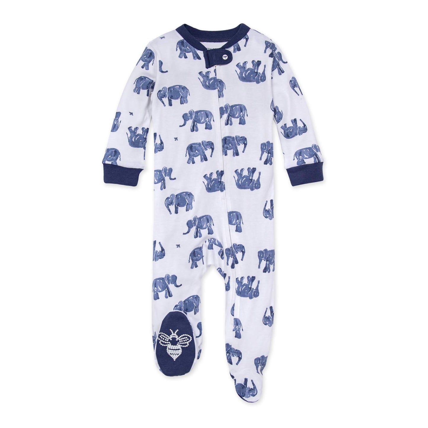 Sleep And Play Pjs, 100% Organic Cotton One-Piece Zip Front Romper Jumpsuit Pajamas