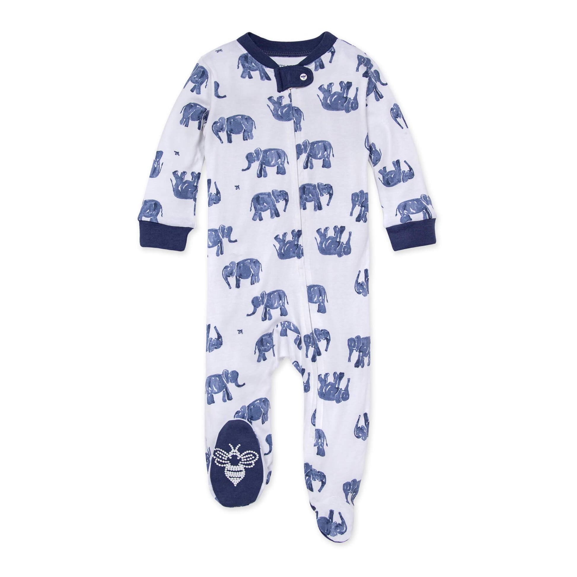 Sleep And Play Pjs, 100% Organic Cotton One-Piece Zip Front Romper Jumpsuit Pajamas