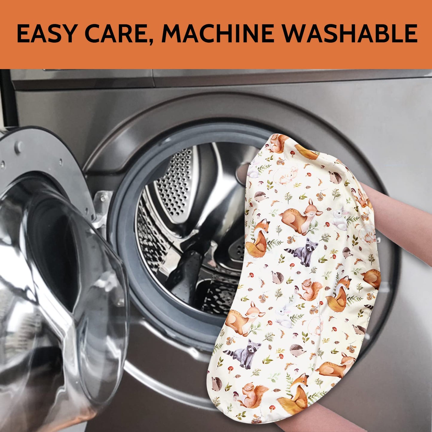 Jundetye Nursing Pillow Cover For Baby Boy And Girl, Ultra Soft Comfortable Stretchy Removable Slipcover For Newborn Breastfeedi