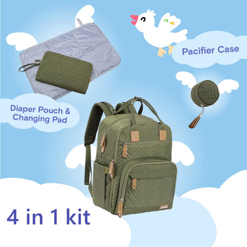 Iniuniu Diaper Bag Backpack, Large Unisex Baby Bags For Boys Girls, Waterproof Travel Back Pack With Diaper Pouch, Washable Chan