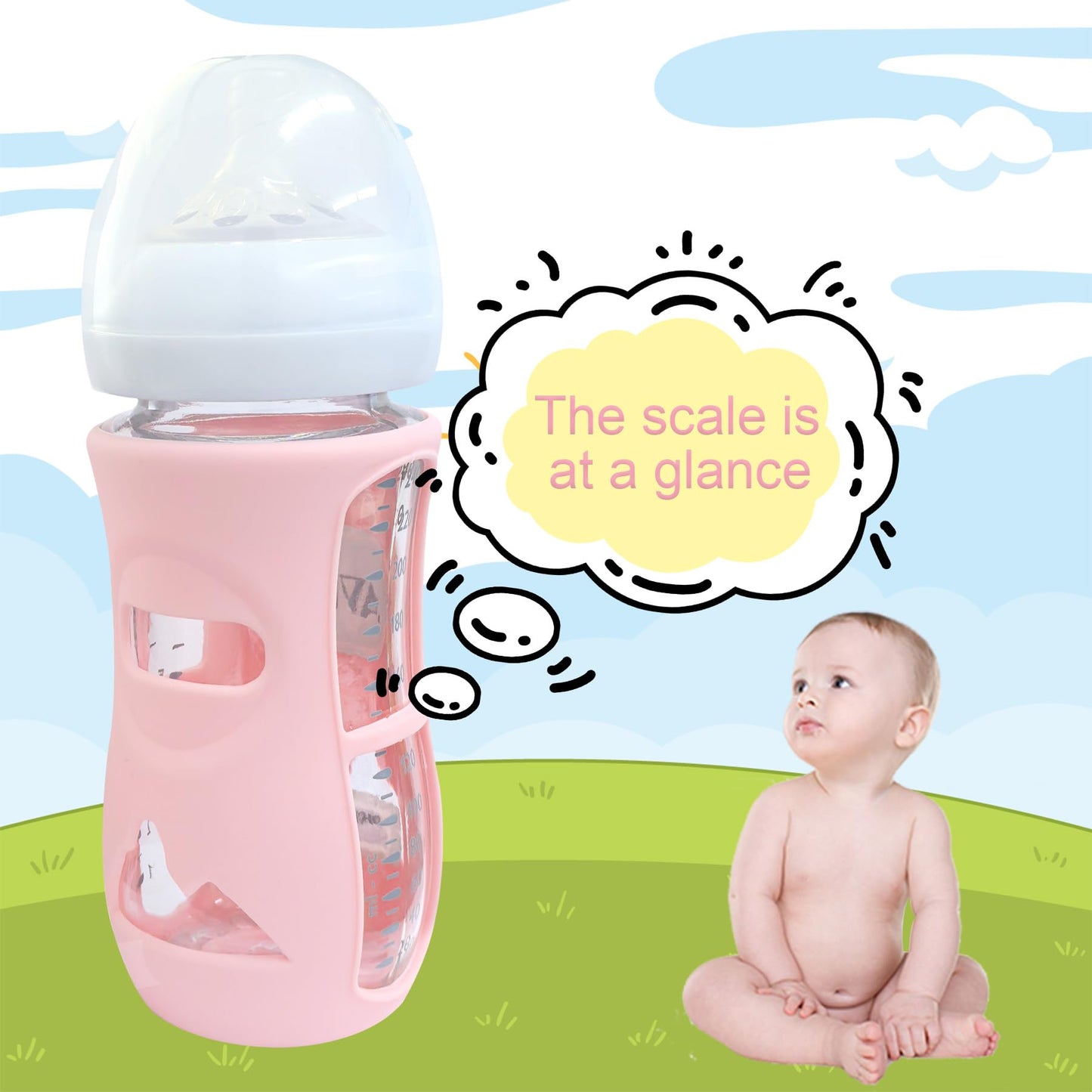 3 Pack Glass Baby Bottle Sleeve For Philips Avent Glass Bottles, Anti Breakage Bottle Holder For Baby For Philips Avent Glass Bo