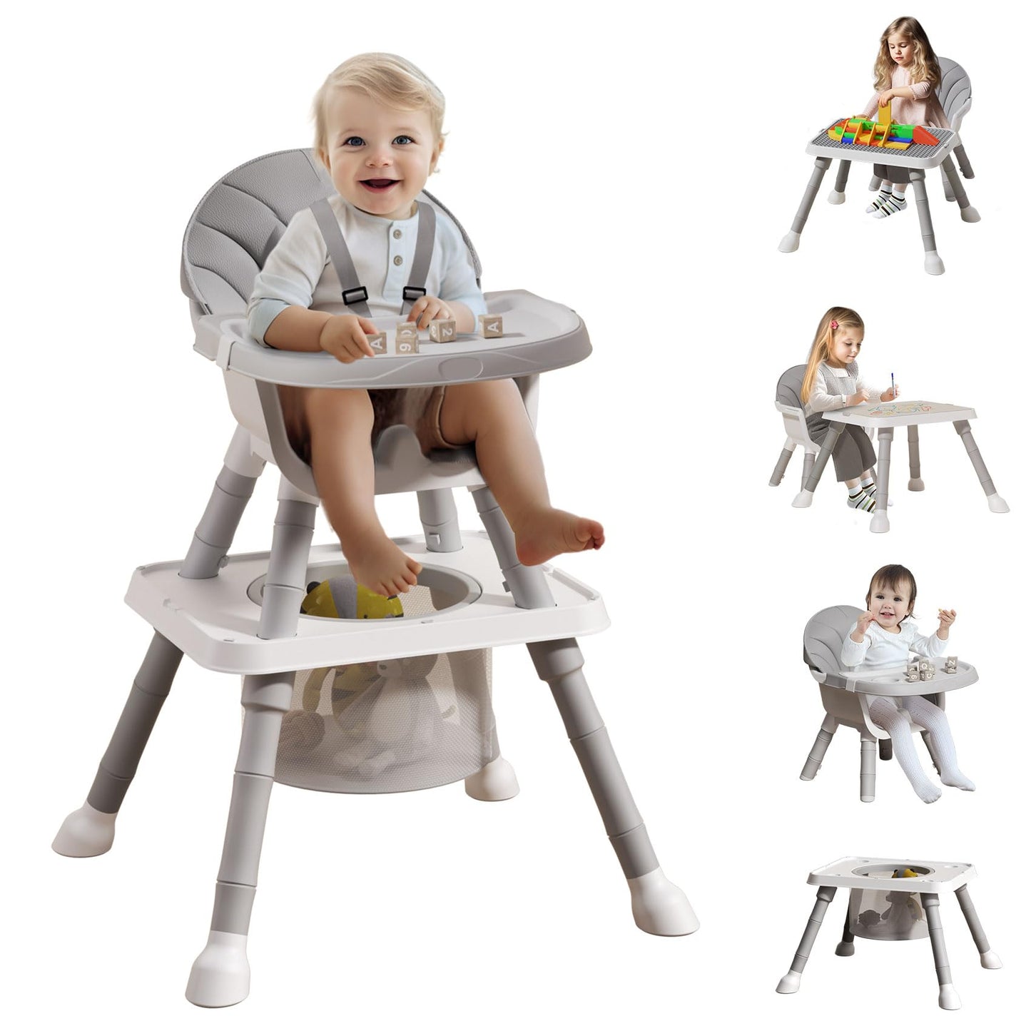 UNICOO 7-in-1 Convertible Baby High Chair, Baby Seat, High Chairs for Infants and Toddlers, Portable High Chair for Babies & Tod