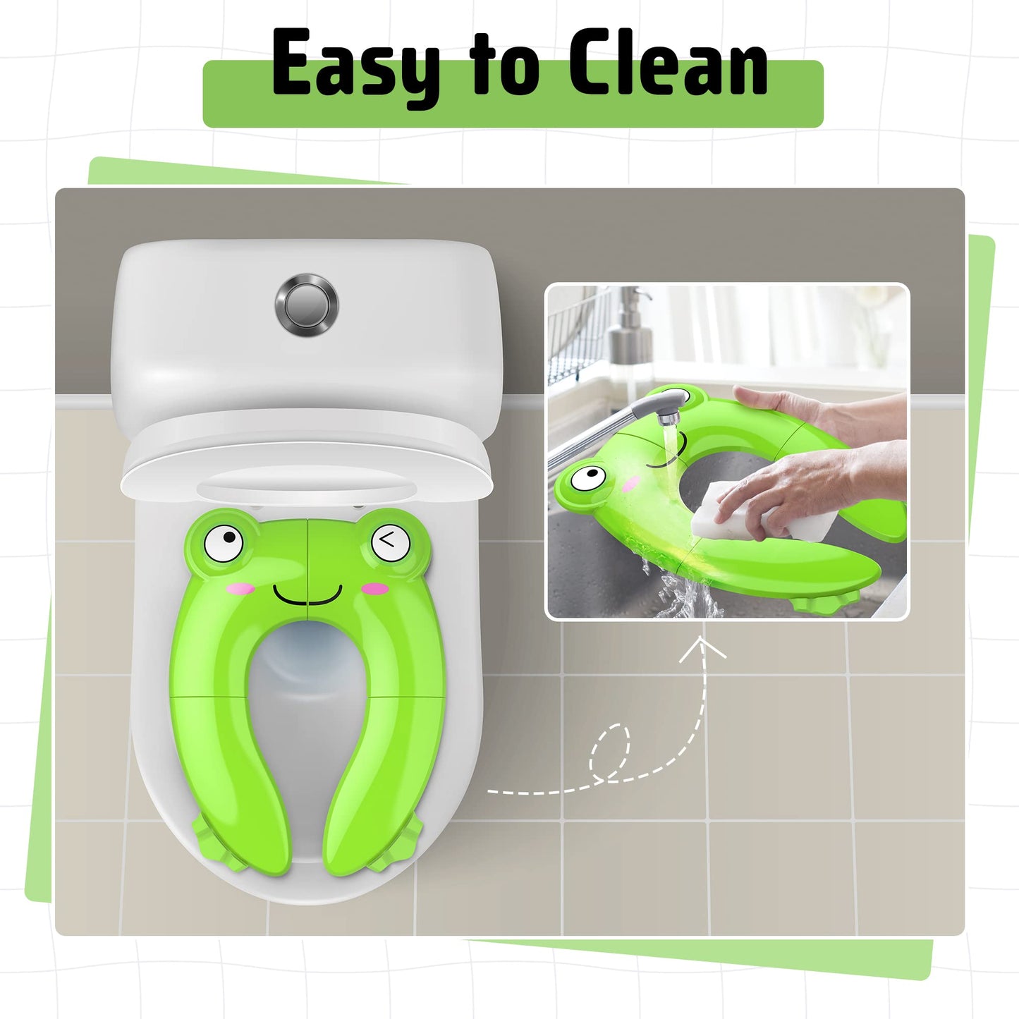 Portable Potty Seat For Toddler Travel - Foldable Non-Slip Potty Training Toilet Seat Cover For Boys Girls, Baby Kids With Draws