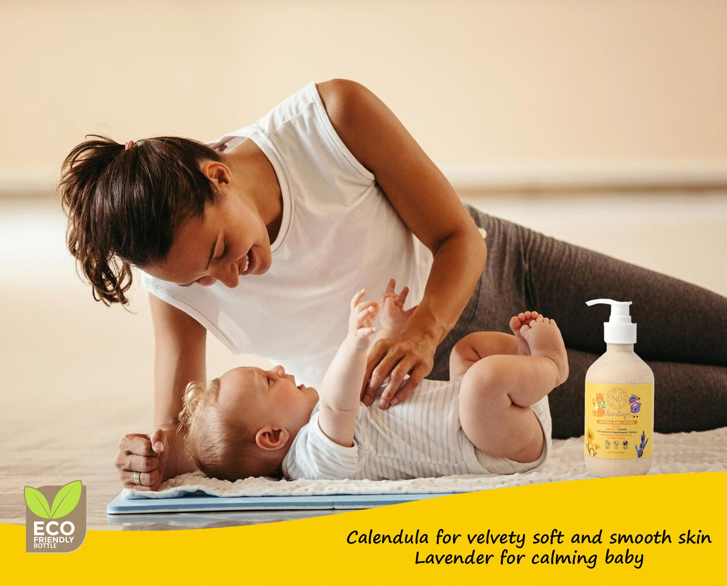 N Boutq Organic Vegan Baby Lotion, Moisturizing And Calming Kids Body Lotion With Calendula & Lavender, Newborns All Skin Types,