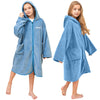 Hiturbo Kids Bath Towel Hoodie: Soft Plush Zipper Surf Poncho - Warm Fleece Changing Towels Swimming Outerwear (Gray)