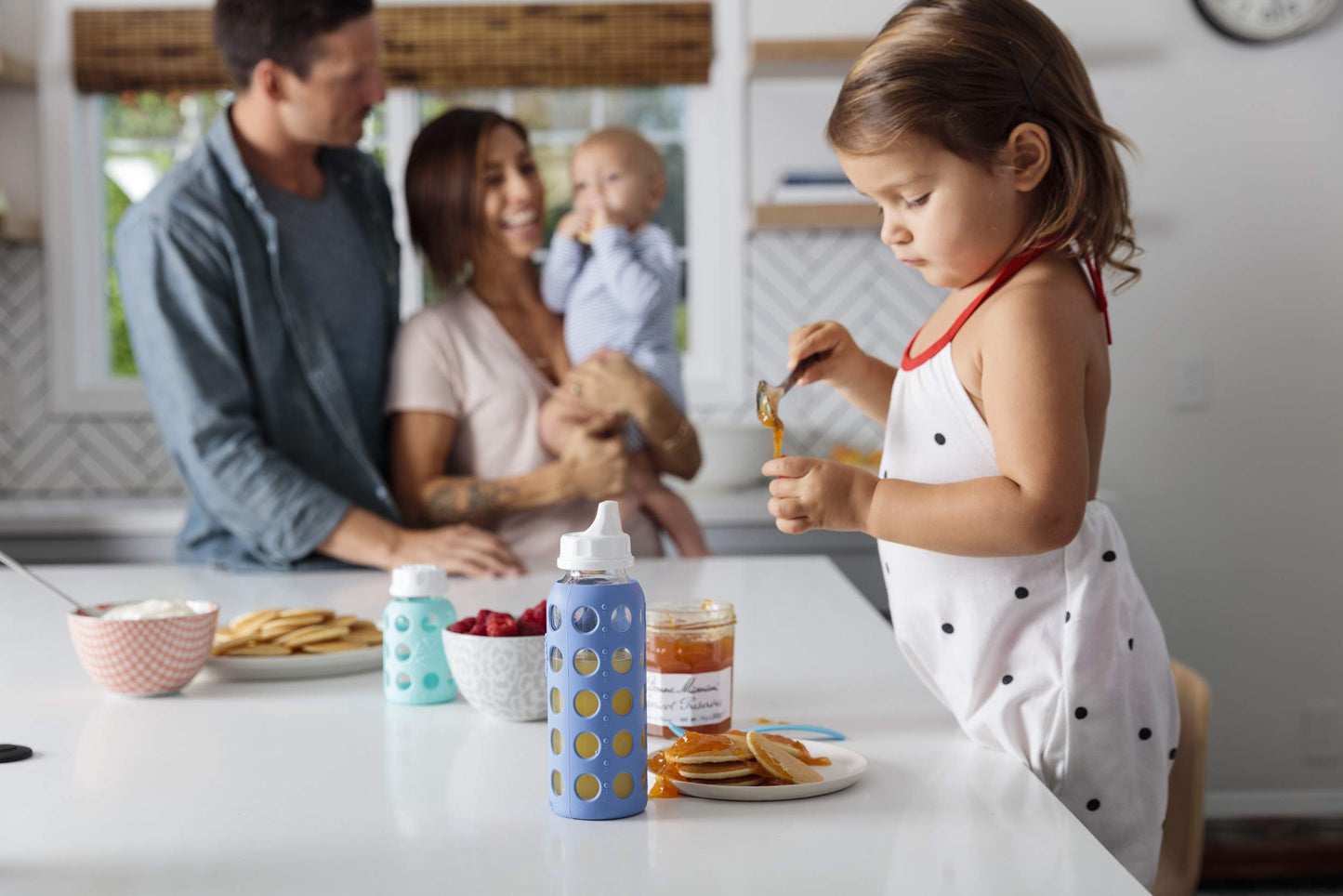 Lifefactory Sippy Caps For 4-Ounce And 9-Ounce Bpa-Free Glass Baby Bottles, Kale