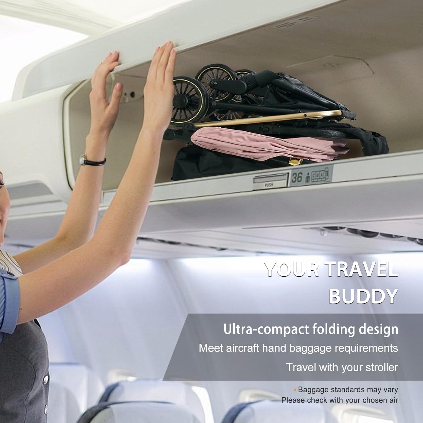 Lightweight Baby Stroller,Ultra Compact & Airplane-Friendly Travel Stroller, One-Handed Folding For Toddler, Only 13Lbs,With Sle