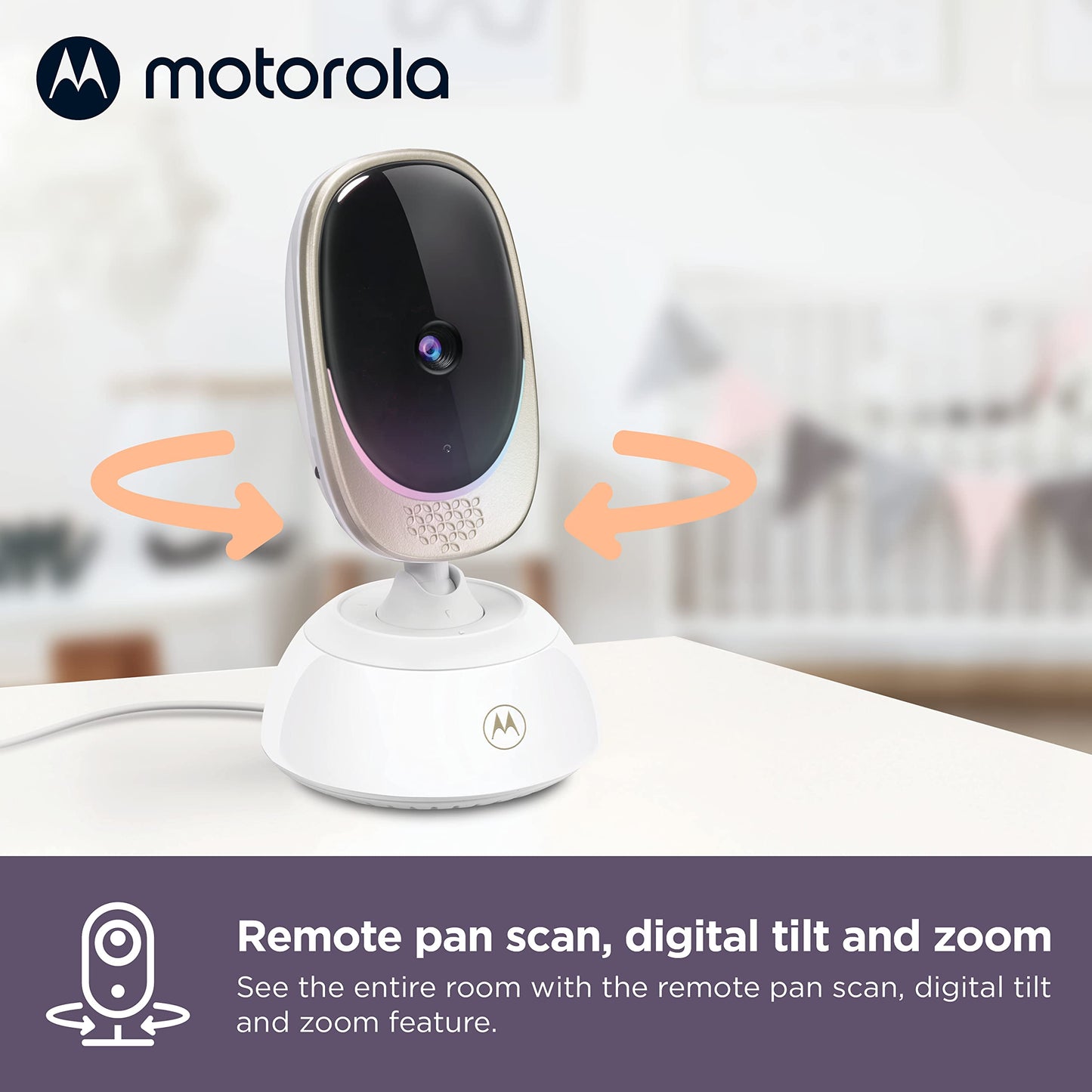 Motorola Baby Monitor Vm85 - Indoor Wifi Video With Camera & Mood Light - Hd 720P, Connects To Nursery App, 1000Ft Range, 2-Way