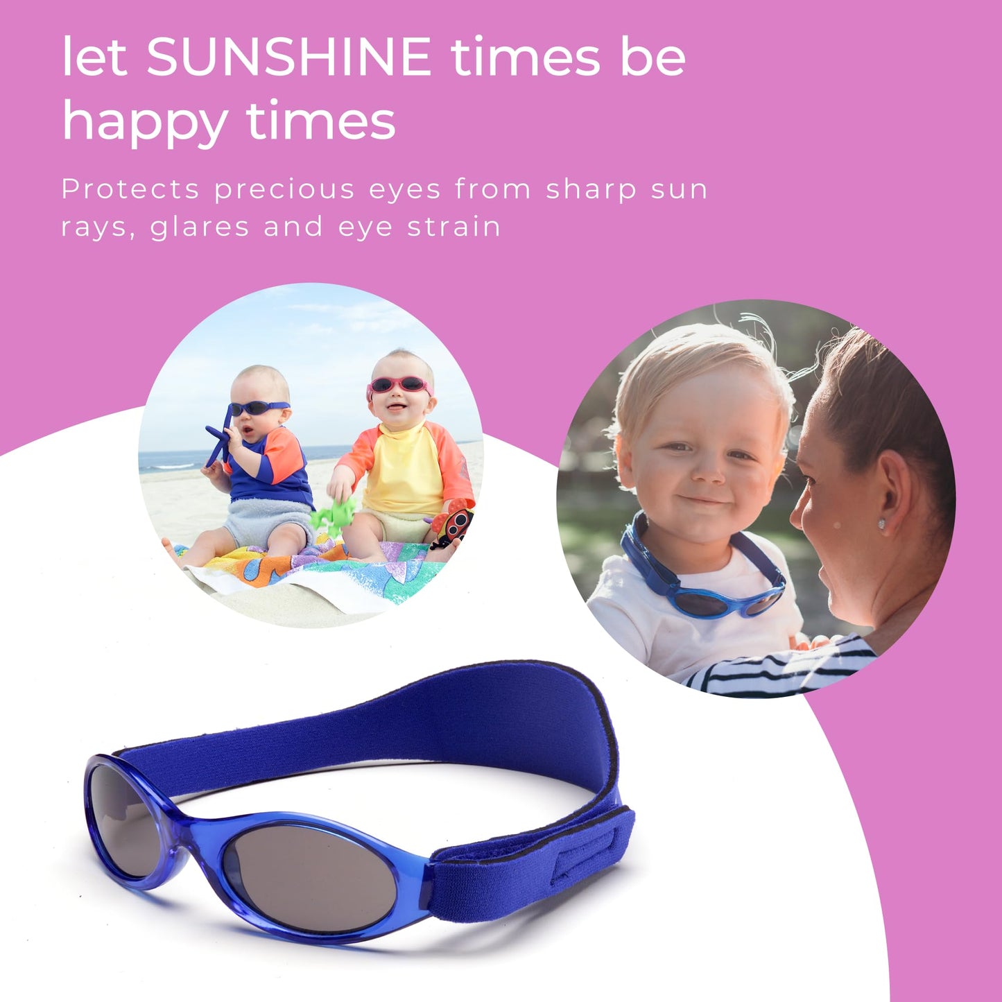 Baby Banz Retro Baby Sunglasses, 0-24 Months - Pacific Blue - Uv Eye Protection