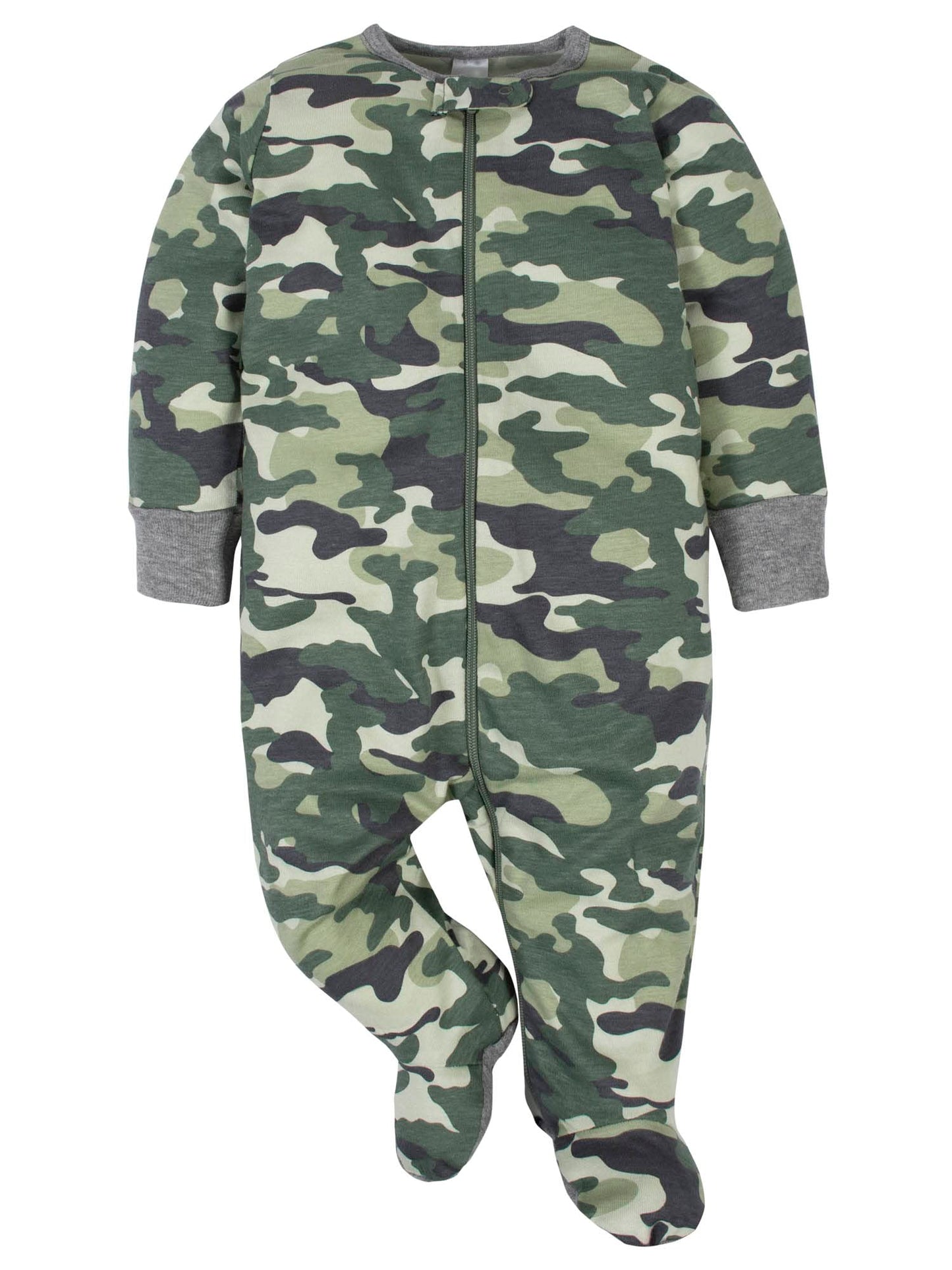 Gerber Baby Boys' 4 Pack Sleep 'N Play Footie, Tiger Grey, 0-3 Months