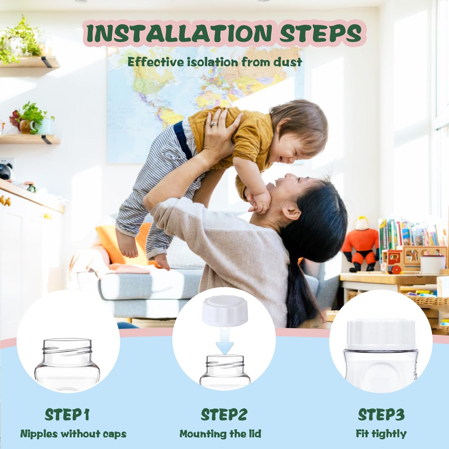 Pack Of 8 Travel And Storage Caps Compatible With Philips Avent Baby Bottles(Natural And Anti-Colic), Replacement Airtight Lids