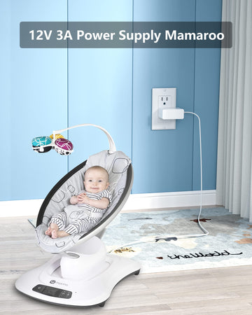 12V 3A For 4Moms Mamaroo Power Cord Compatible With 4Moms Mamaroo 2/4, For 2015 Mamaroo Infant Seat, Rockaroo Baby Swing Charger
