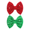 Christmas Hair Bows Clips For Baby Girl Christmas Hair Accessories Handmade Bow Alligator Sequins Clip For Babies Infant Toddler