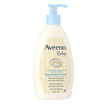 Aveeno Baby Daily Moisture Lotion Fragrance Free 12 Oz (Value Pack Of 5)