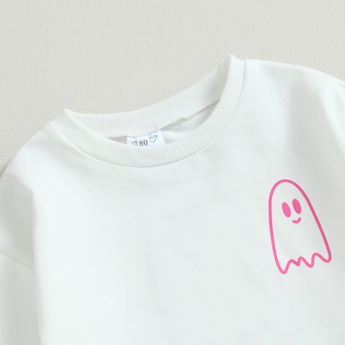 Toddler Baby Girl Boy Halloween Clothes Pumpkin Shirt Ghost Sweatshirt Pants Fall Outfit Baby Halloween Costumes (White Ghost, 1