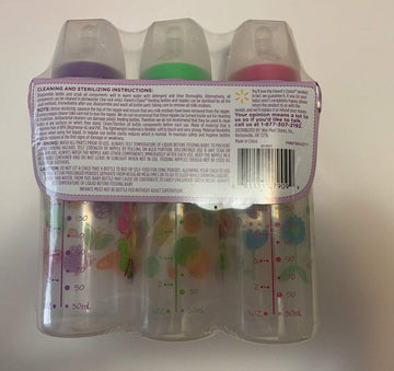 Parent'S Choice Bottles, 3-Pack, 9Oz, Slow Flow, For 0+ Months Assorted Colors