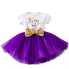Girl Newborn It'S My 1St/2Nd Birthday Shinny Printed Tutu Princess Dress Onesie Outfit Set Purple (2 Years)