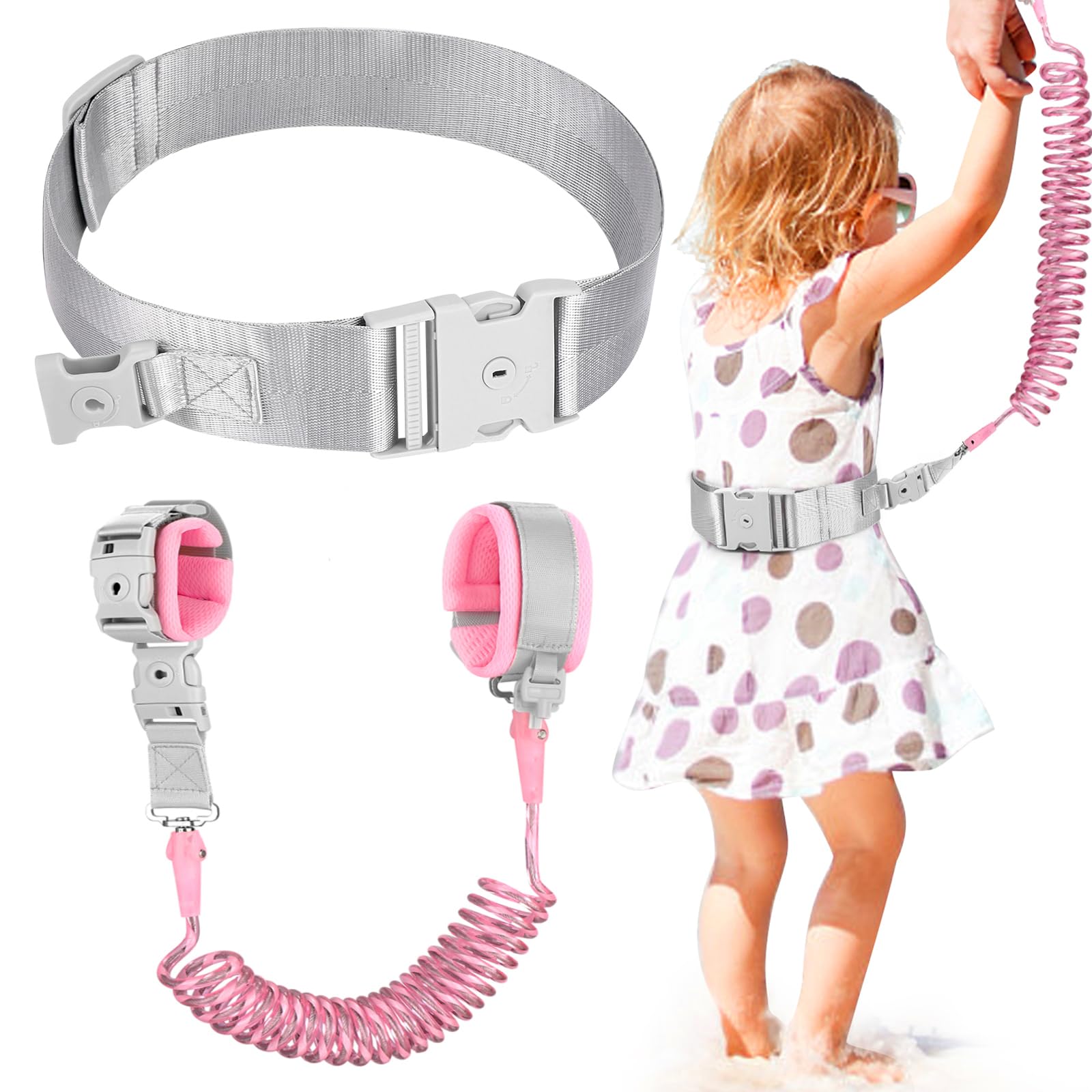 Accmor Reflective Toddler Belt Leash, Anti Lost Wrist Link For Baby, Kid Anti Lost Waist Band Child Leash With Lock For Babies G