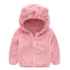 Aiwuhe Toddler Boys Girls Hooded Jacket Baby Fleece Hoodie Winter Warm Solid Color Coat Zip-Up Bear Ear Sweater Fall Thick Cloth