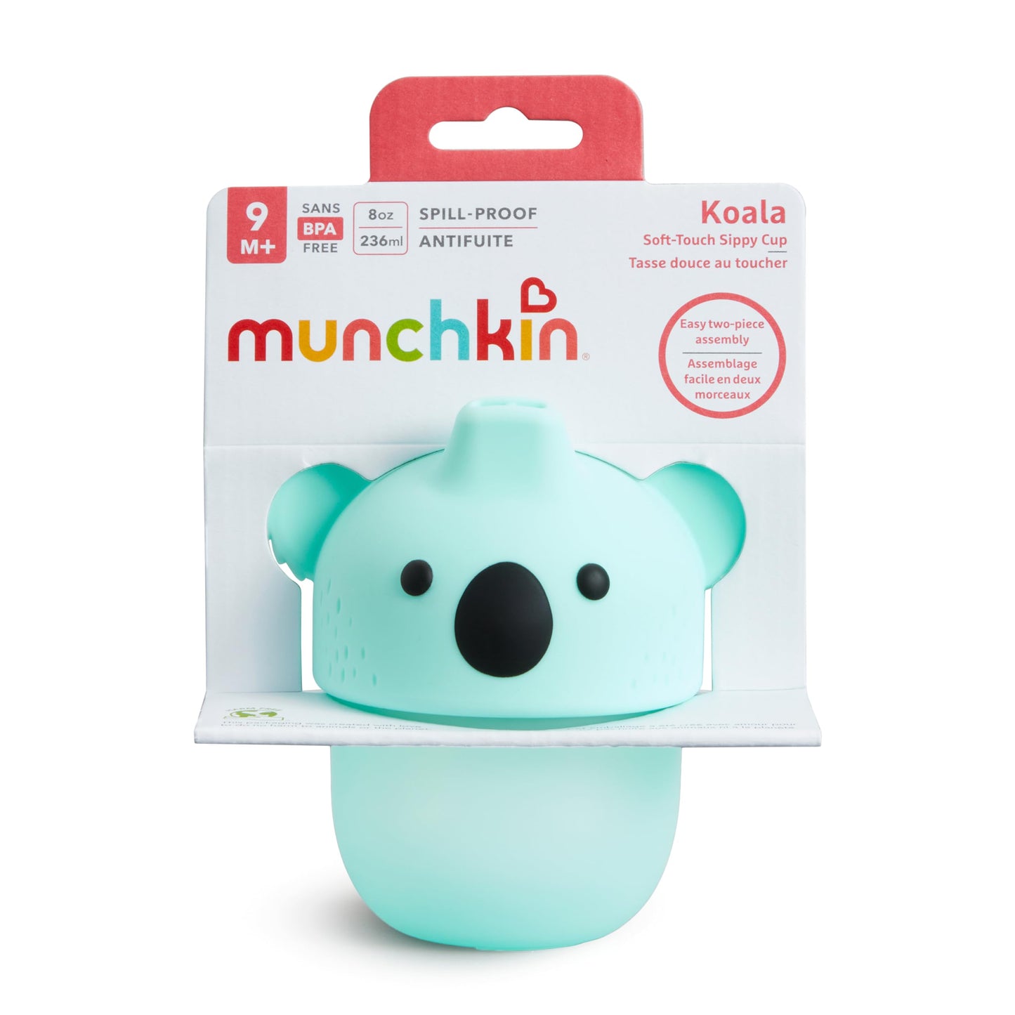 Munchkin Koala Soft-Touch Spill Proof Baby And Toddler Sippy Cup, 8 Ounce