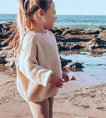 Toddler Baby Girls Knitted Sweater Fall Winter Warm Pullover Tops For Kids Boy Girl Outfits Clothes (6-12 Months, Beige New)