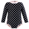 Hudson Baby Baby Girl'S Toddler Swimsuit, Black Dot Pink