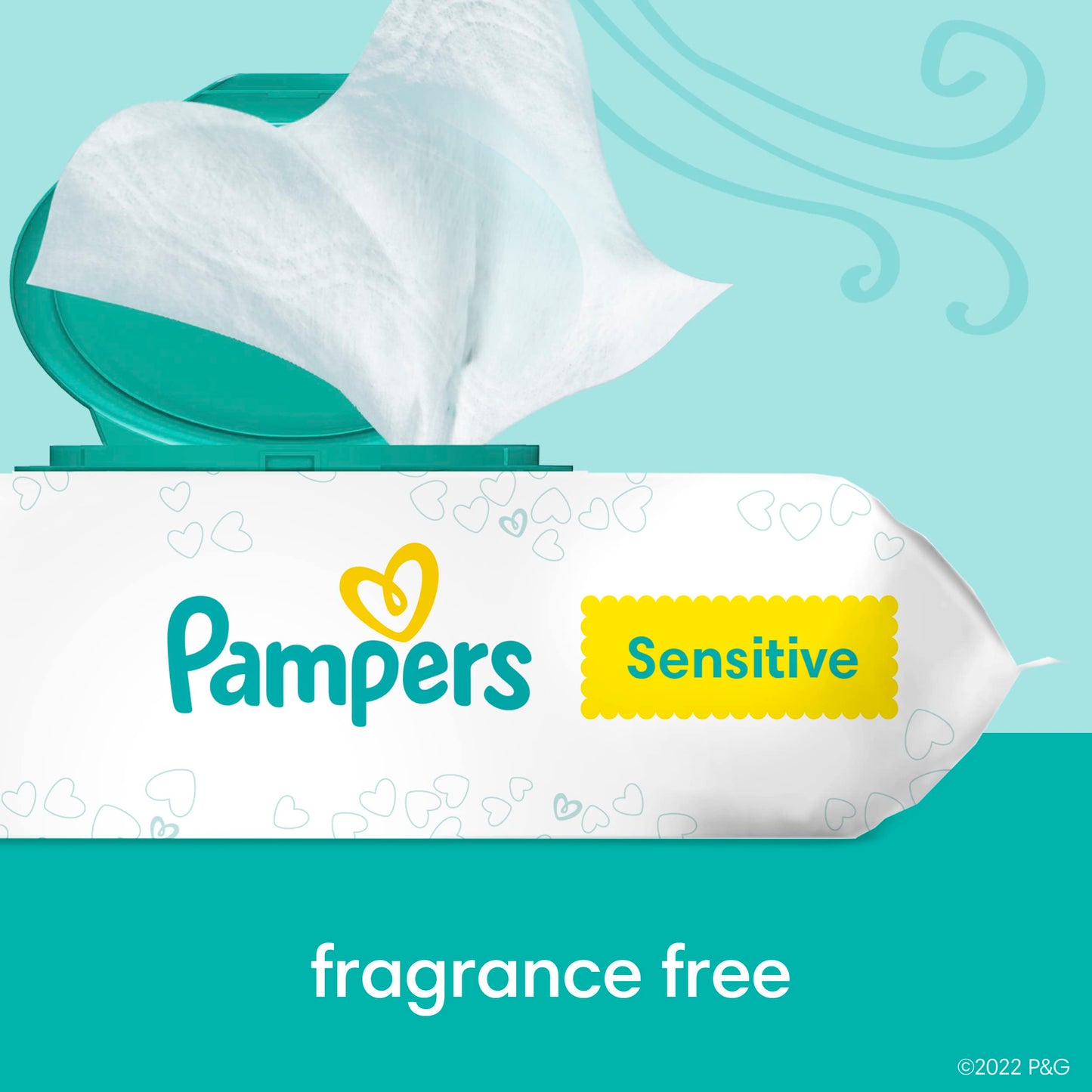 Pampers Baby Wipes Sensitive Perfume Free 1X Pop-Top Pack 56 Count