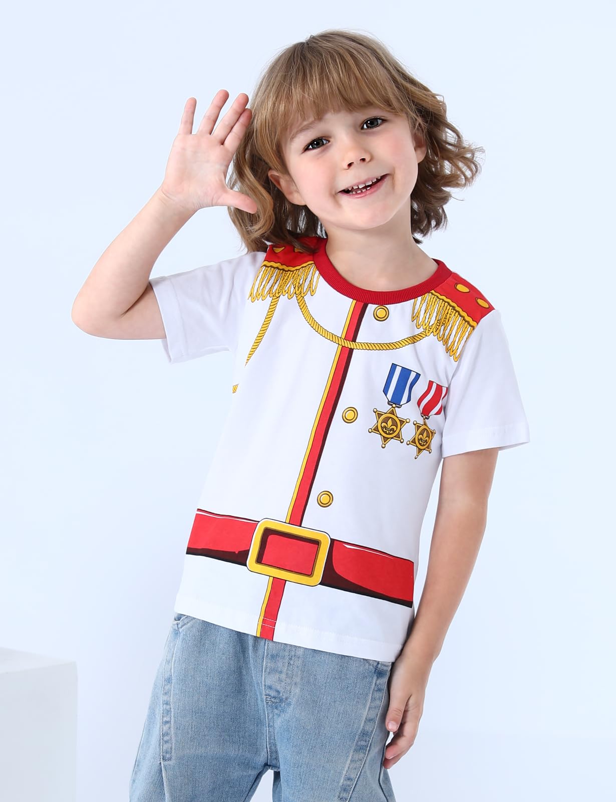 Cosland Toddler Prince Shirt Little Boys Halloween Costume, White, 4T