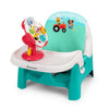 Baby Einstein Farm Explorers Snack & Steer 2 in 1 Compact Booster Feeding Seat, with Musical Steering Wheel Toy, Ages 6-36 Month