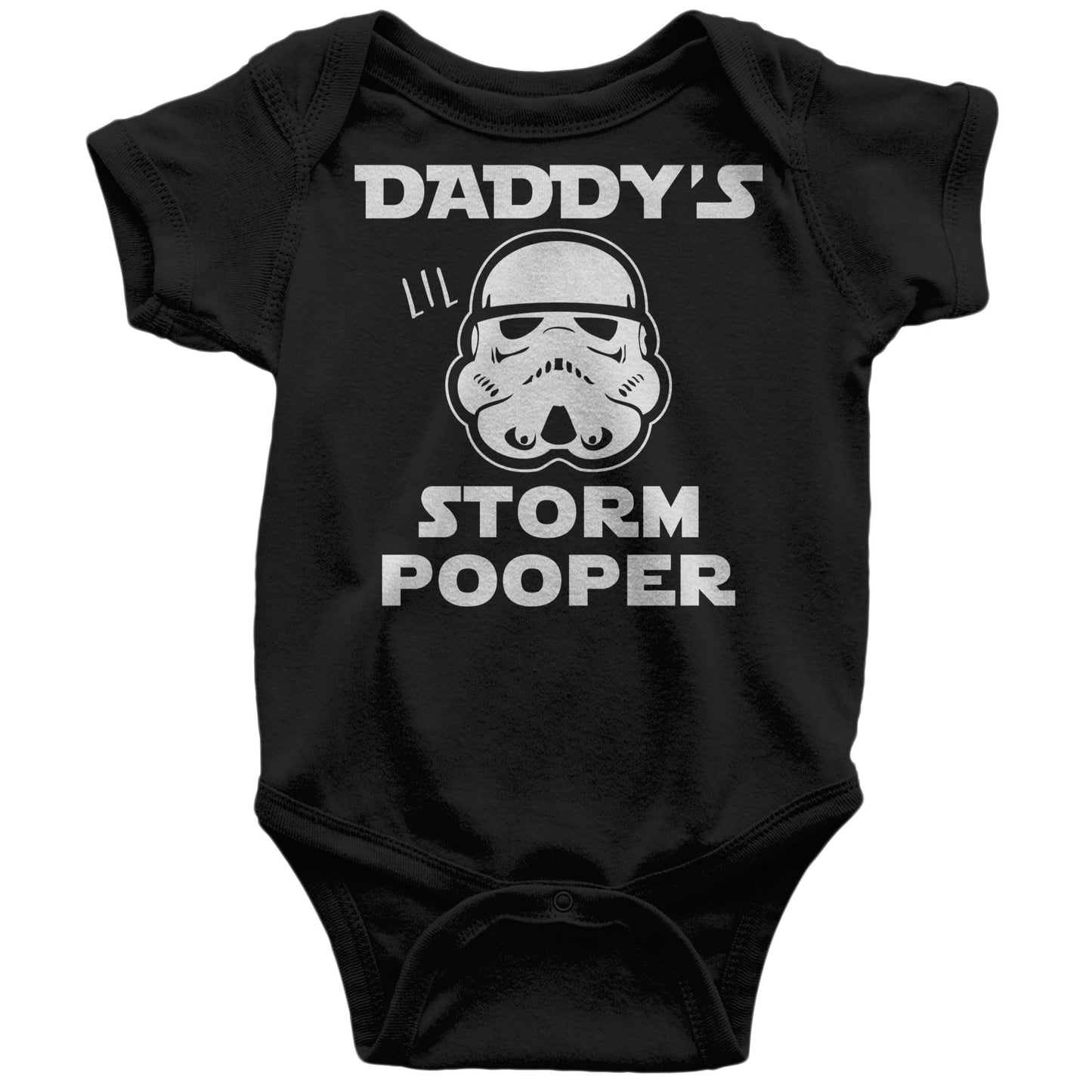 Texas Tees Funny Baby Boy Outfit, Storm Pooper Shirt, Christmas Gift Parody, Black 6-12 mo