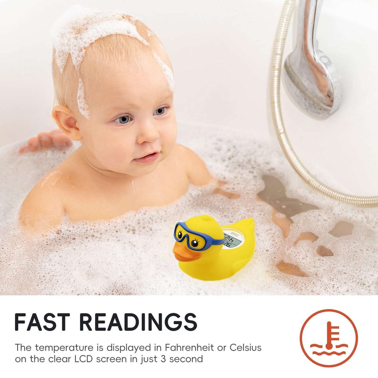 B&H Baby Bath Thermometer And Room Thermometer - Upgraded Sensor, The Infant Tub Water Temperature Thermometer Floating Toy Safe