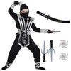 Spooktacular Creations Halloween Ninja Costume For Kids, Silver Boys Ninja Costume, Toddler Ninja Accessories Costume Set For Dr