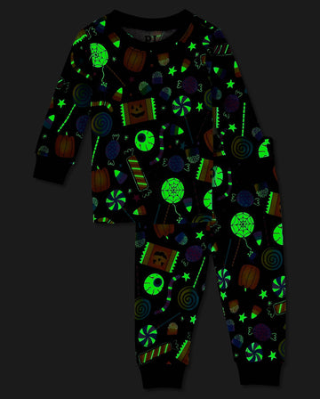 The Children'S Place,Unisex Baby,And Kids, Sibling Matching, Holiday Pajama Sets, Cotton,Allover Halloween Candy,5 Years