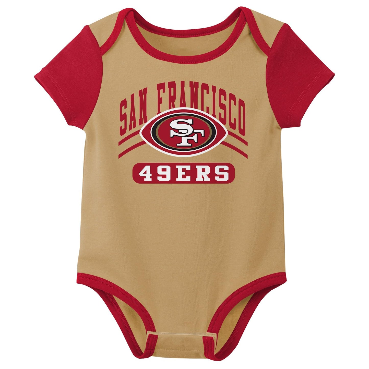 Outerstuff Nfl Newborn Baby And Infant Short Sleeve Bodysuit Variety 3-Pack - San Francisco 49Ers, 18M