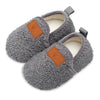 Lisdwde Kids Slippers Boys Girls House Slippers Indoor Shoes Winter Warm Cotton Slipper Cozy Plush Home Slippers Dark Grey 3.5-4