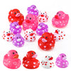 Jerify 2 Inch 3 Inch Valentine Rubber Duckies 6 Pcs Valentines Day Heart Ducks Small Tiny Rubber Ducks for Pool Bathtub Toys Par