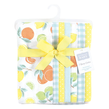 Hudson Baby Unisex Baby Flannel Burp Cloth 7Pk, Citrus Mint, One Size
