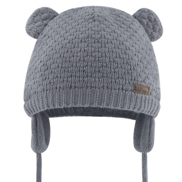 Duoyeree Kids Baby Hat Soft Warm Cable Knit Beanie Toddler Girl Fall Winter Hats(Dark Grey,6-12 Months)