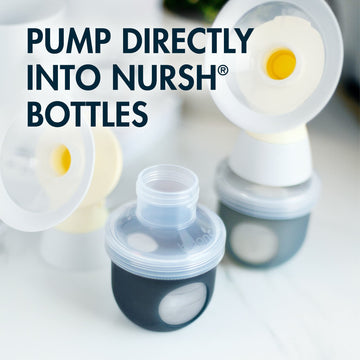 Boon Nursh Medium Neck Breast Pump Adaptor - Works With Medela Breast Pumps - Compatible Nursh Bottles - Breastfeeding And Bottl
